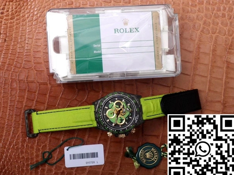 Carbon Green Cosmos Dragon Rolex Daytona Edition Chronograph Dial Fiber Exploded 1226